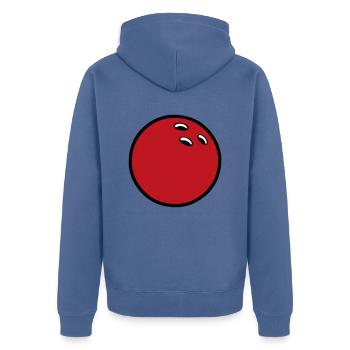 bowling ball 2510 - Unisex Premium Organic Zip Hoodie - stone blue - Back - Nico (187cm)