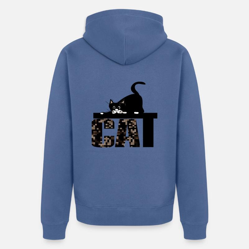 Chat - Veste à capuche bio Premium Unisexe - bleu pigeon