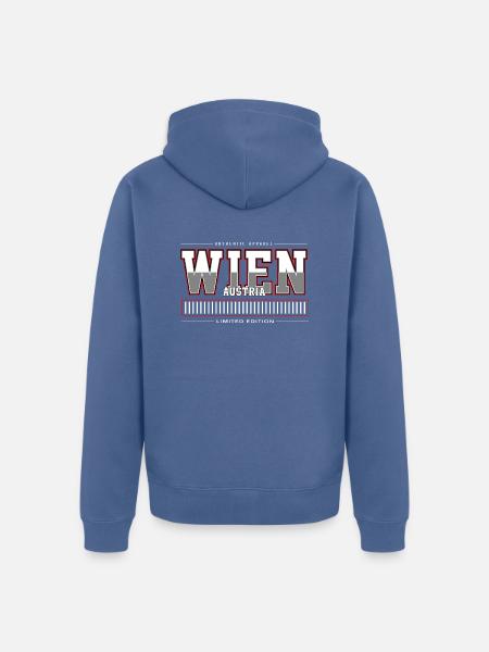 Vienne - Veste à capuche bio Premium Unisexe - bleu pigeon