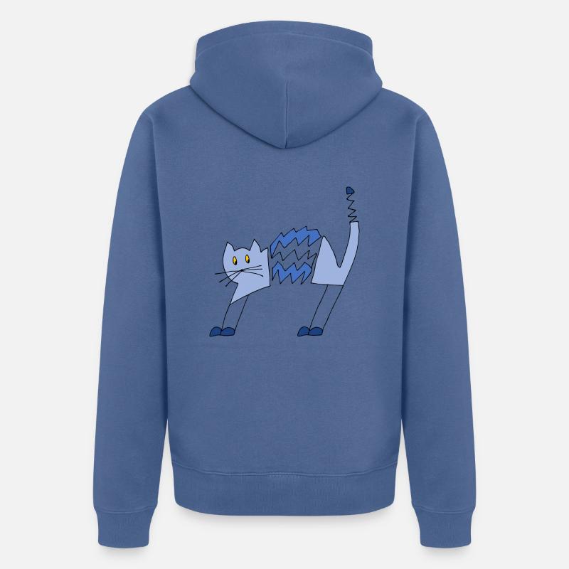 Chat - Veste à capuche bio Premium Unisexe - bleu pigeon