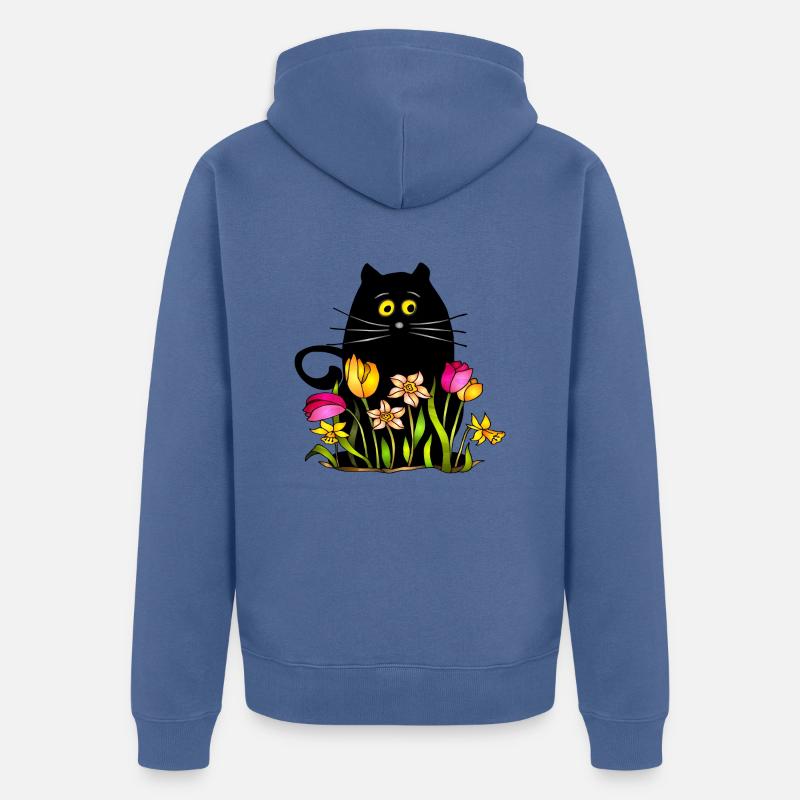 Chat - Veste à capuche bio Premium Unisexe - bleu pigeon