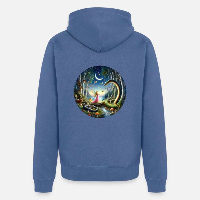 Négociations au clair de lune - Veste à capuche bio Premium Unisexe - bleu pigeon