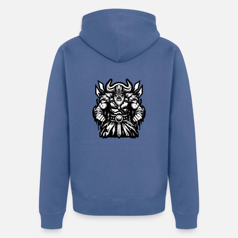 Kraftfull viking krigare version 2 - Ekologisk premiumluvjack unisex - duvblå