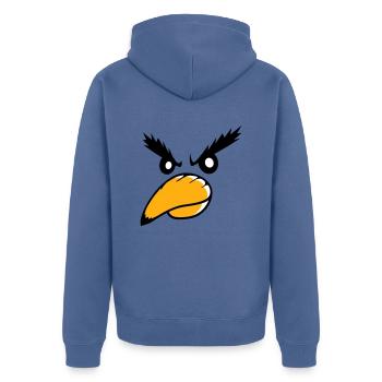 Raven Bird Peeps Evil Cool Funny Comic Humor Fun - Unisex Premium Organic Zip Hoodie - stone blue - Back - Nico (187cm)