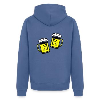 Chope de bière Cheers - Veste à capuche bio Premium Unisexe - bleu pigeon - Dos - Nico (187cm)