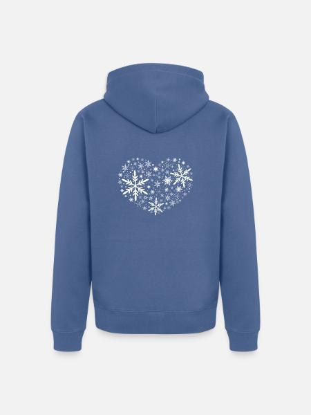Schneeball Herz - Unisex Premium Bio Zip Hoodie - Taubenblau