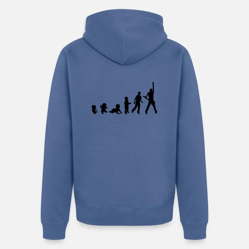 evolution man passion metier rocker - Unisex Premium Bio Zip Hoodie - Taubenblau