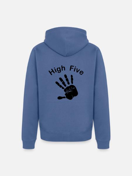 High five - Unisex Premium Organic Zip Hoodie - stone blue