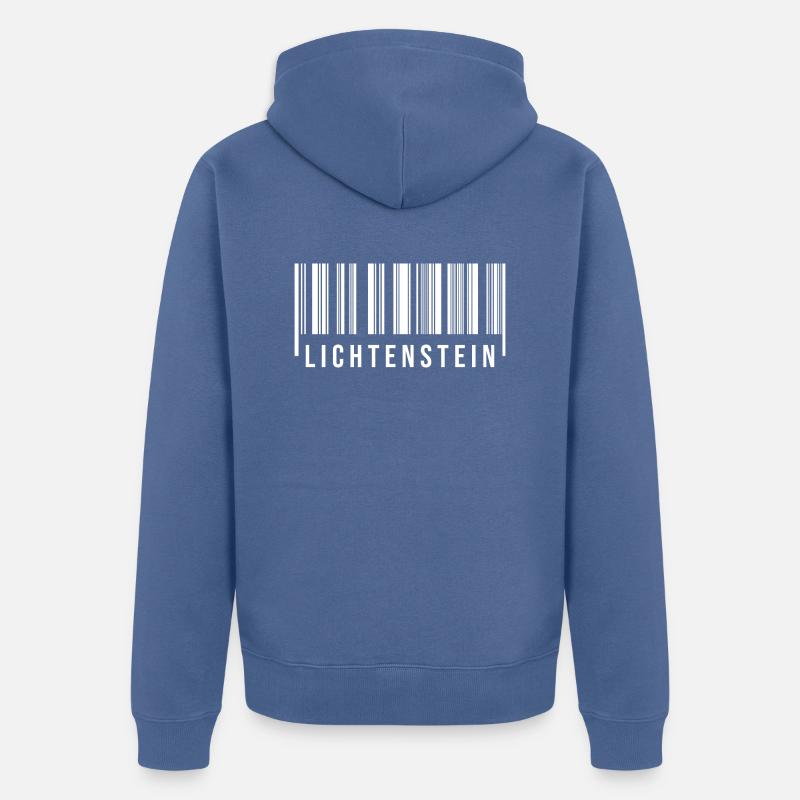 Erzgebirge Strichcode Lichtenstein - Unisex Premium Bio Zip Hoodie - Taubenblau