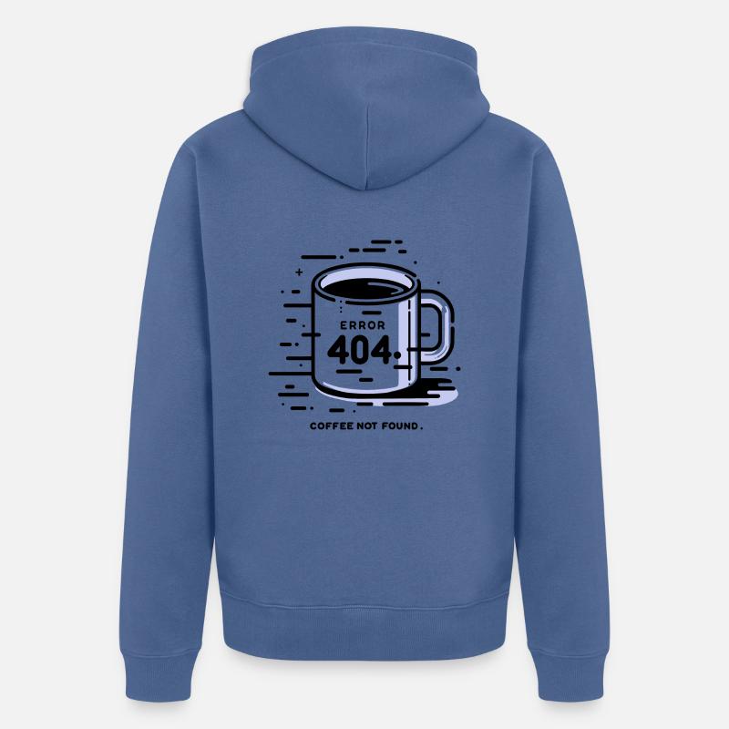 Erreur 404 Café introuvable - Veste à capuche bio Premium Unisexe - bleu pigeon