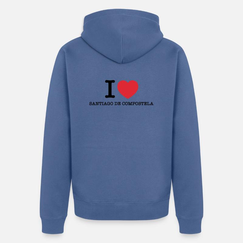 J’aime Saint-Jacques-de-Compostelle - Veste à capuche bio Premium Unisexe - bleu pigeon