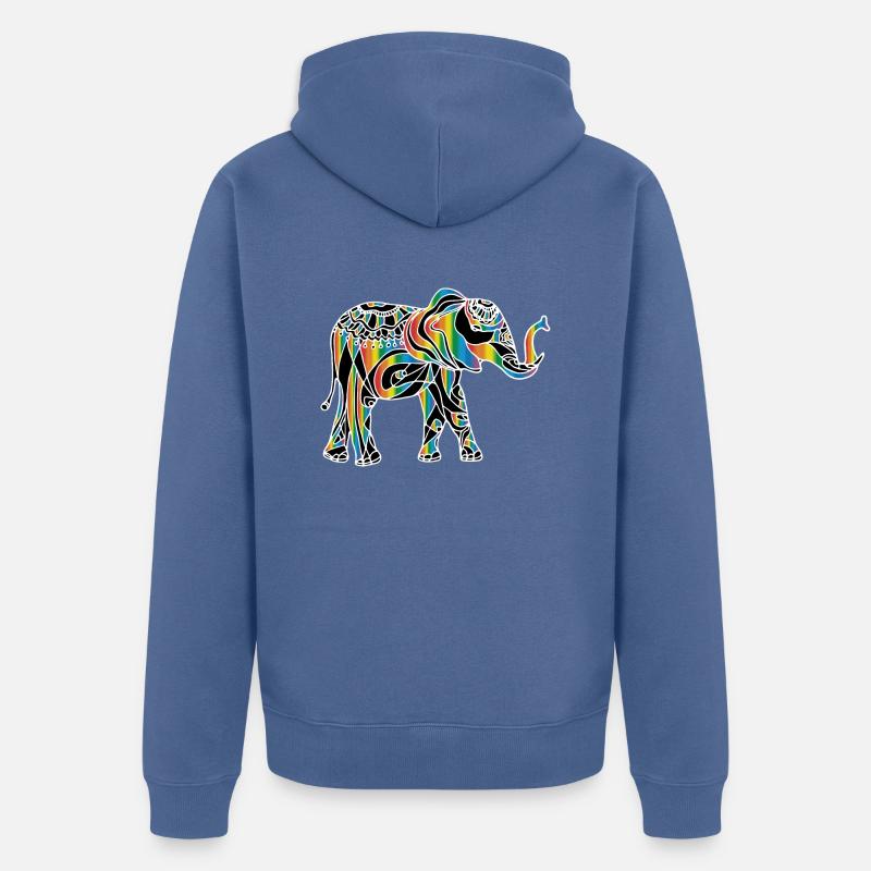 Éléphant heureusement - Veste à capuche bio Premium Unisexe - bleu pigeon