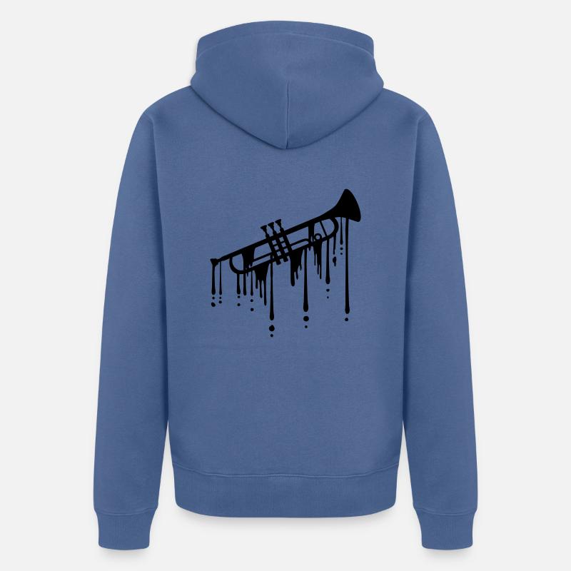 Trompette Graffiti Drop - Veste à capuche bio Premium Unisexe - bleu pigeon