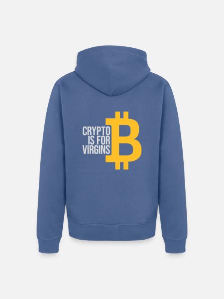 crypto is for virgins - Unisex Premium Organic Zip Hoodie - stone blue