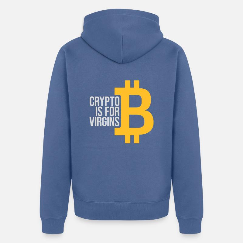 Crypto est pour les vierges - Veste à capuche bio Premium Unisexe - bleu pigeon