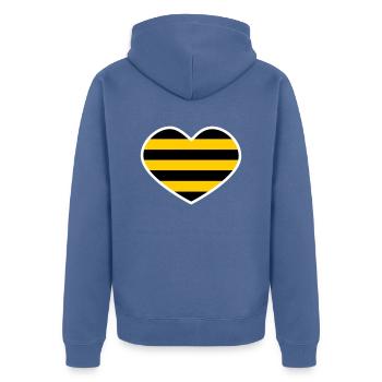 Rodent heart - Unisex Premium Organic Zip Hoodie - stone blue - Back - Nico (187cm)