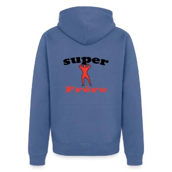 SUPER Frère - Veste à capuche bio Premium Unisexe - bleu pigeon - Dos - Nico (187cm)
