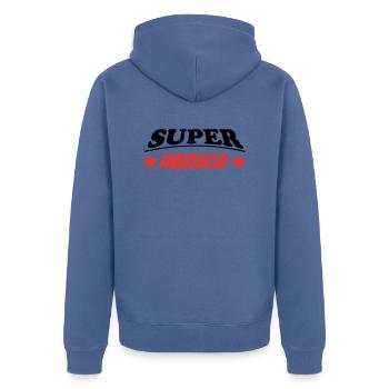 SUPER MEDICO - Veste à capuche bio Premium Unisexe - bleu pigeon - Dos - Nico (187cm)