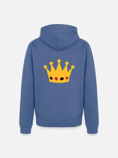 couronne poker crown - Unisex Premium Organic Zip Hoodie - stone blue