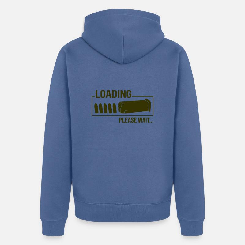 Loading Bullet Please Wait - Veste à capuche bio Premium Unisexe - bleu pigeon