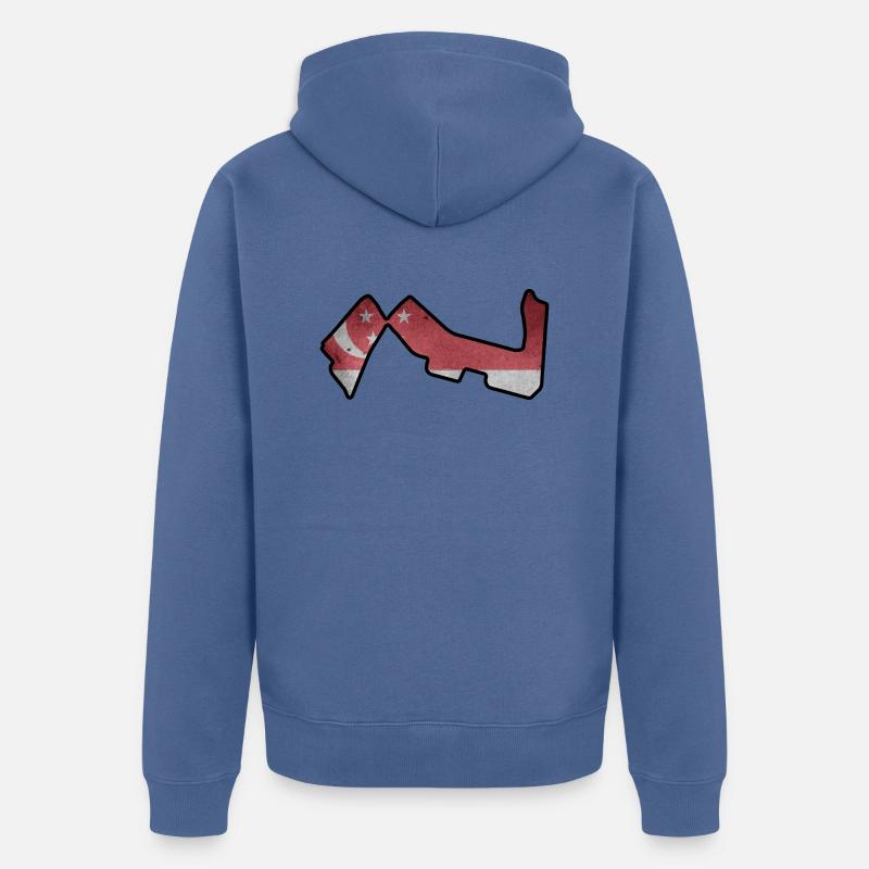 Circuit de Singapour avec drapeau - Veste à capuche bio Premium Unisexe - bleu pigeon