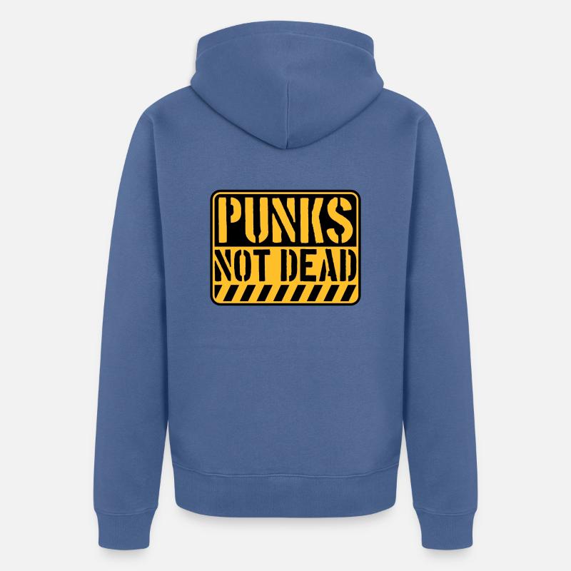 punks pas mort citation - Veste à capuche bio Premium Unisexe - bleu pigeon