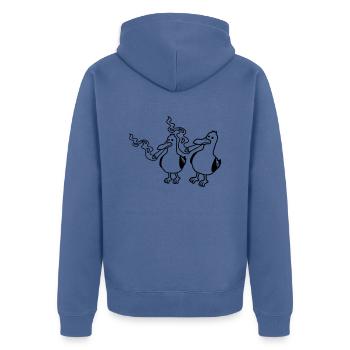 Amis 2 Mouettes Stoner - Veste à capuche bio Premium Unisexe - bleu pigeon - Dos - Nico (187cm)