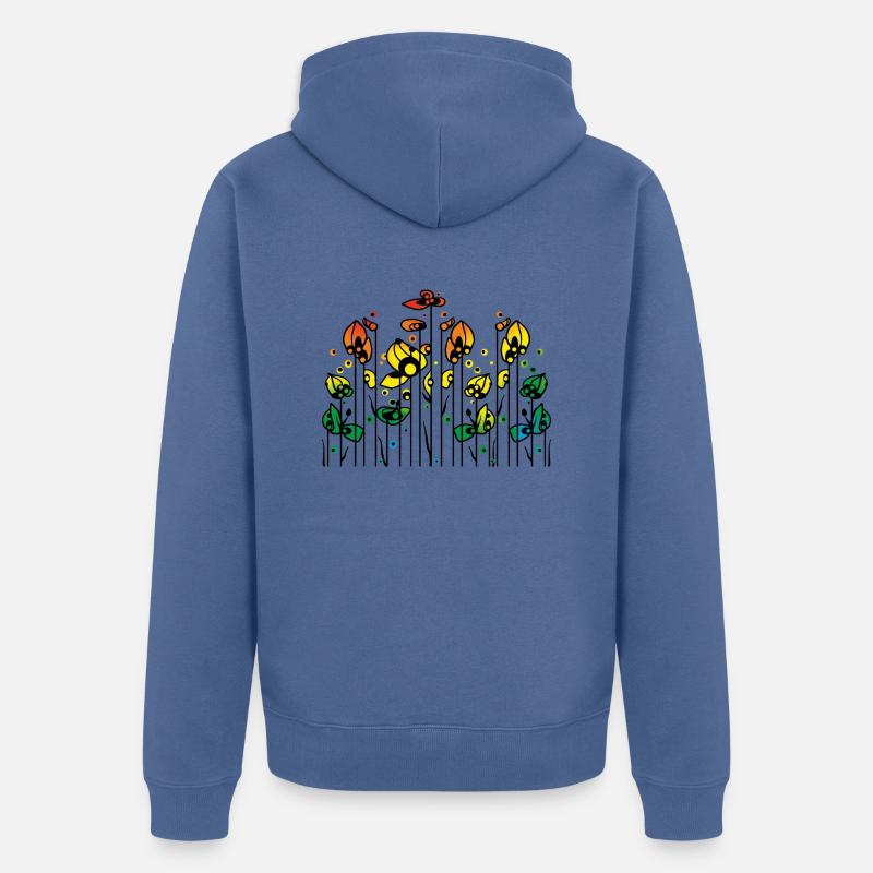 Fleur - Veste à capuche bio Premium Unisexe - bleu pigeon