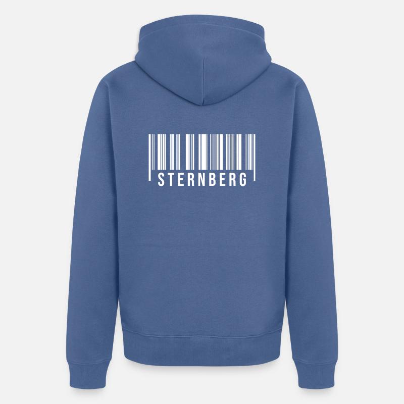 Sternberg Strichcode - Unisex Premium Bio Zip Hoodie - Taubenblau