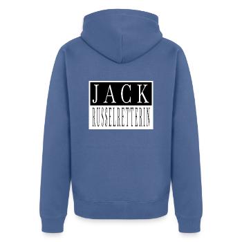 spaß hundeliebhaber bullterrier statement - Unisex Premium Bio Zip Hoodie - Taubenblau - Hinten - Nico (187cm)
