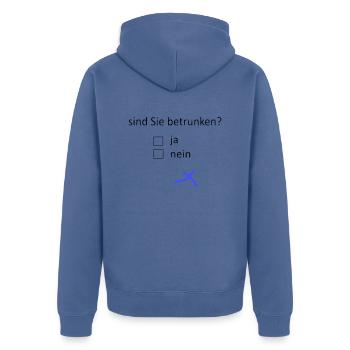 sind Sie betrunken? - Unisex Premium Bio Zip Hoodie - Taubenblau - Hinten - Nico (187cm)