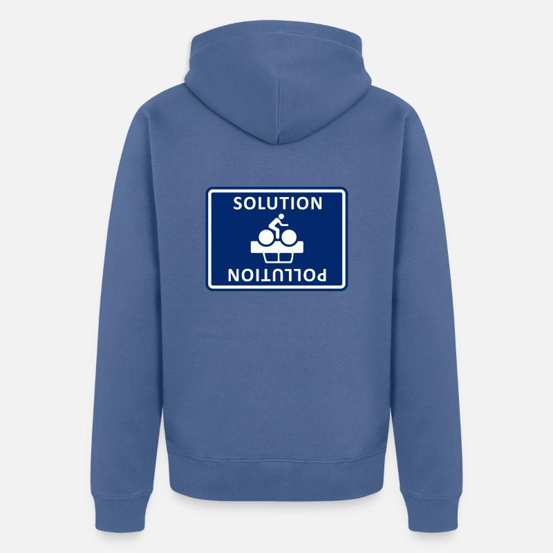 Solution Pollution - Veste à capuche bio Premium Unisexe - bleu pigeon