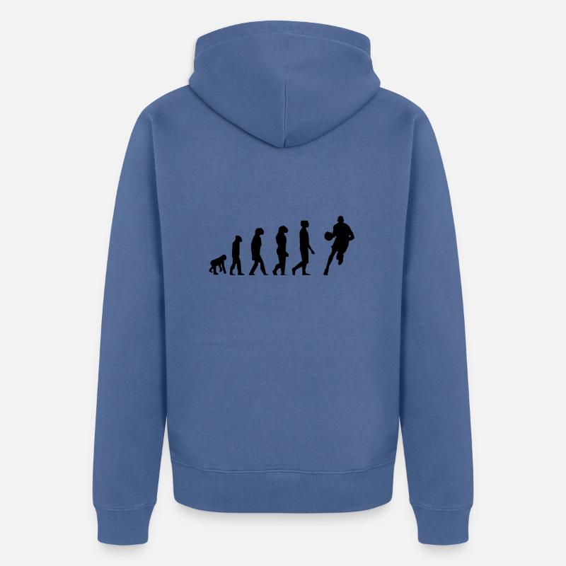 Basket évolution - Veste à capuche bio Premium Unisexe - bleu pigeon