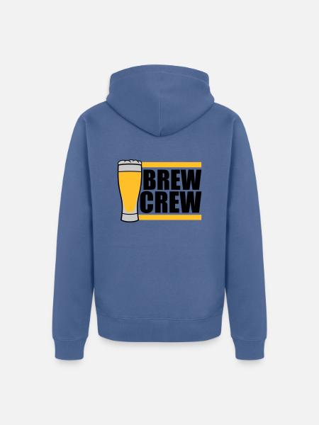 Bierglas Brew Crew Spruch - Unisex Premium Bio Zip Hoodie - Taubenblau
