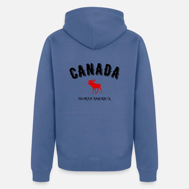 Canada north america - Veste à capuche bio Premium Unisexe - bleu pigeon