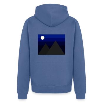 Minimalist Mountains Under the Night Sky - Unisex Premium Organic Zip Hoodie - stone blue - Back - Nico (187cm)