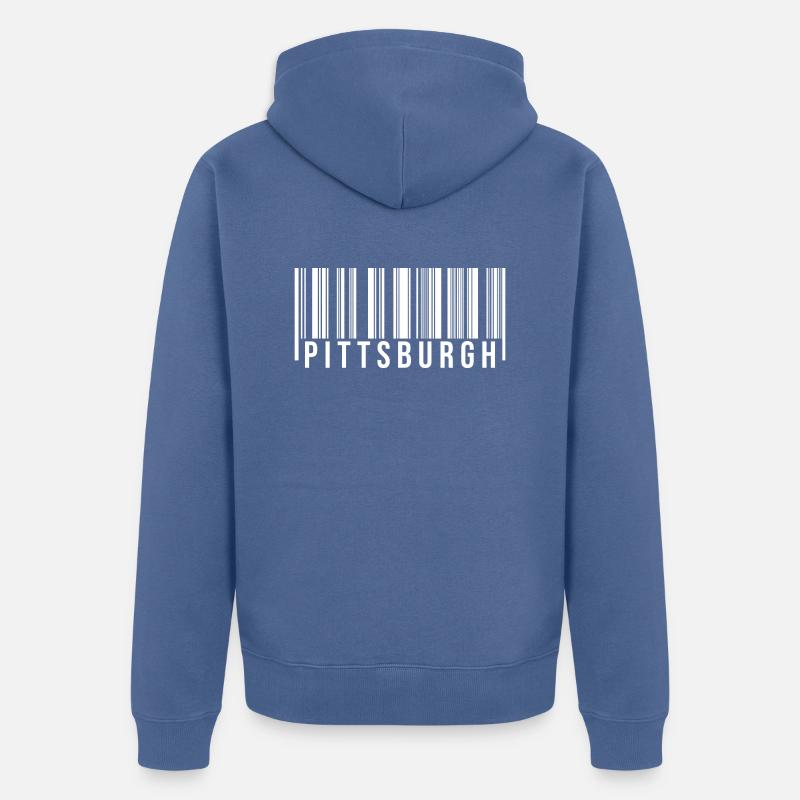 Pittsburgh Barcode - Unisex Premium Bio Zip Hoodie - Taubenblau