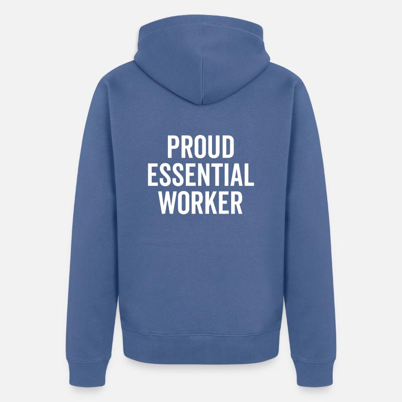 Stolzer Essential Worker - Unisex Premium Bio Zip Hoodie - Taubenblau