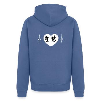 Danse Musique de danse - Veste à capuche bio Premium Unisexe - bleu pigeon - Dos - Nico (187cm)