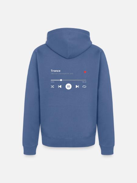 Trance - Unisex Premium Bio Zip Hoodie - Taubenblau