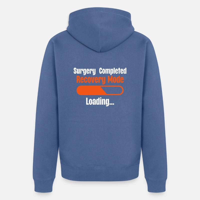 Surgery Completed Recovery Mode Loading - Unisex Premium Organic Zip Hoodie - stone blue