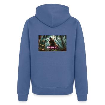 PRIMAL OURS - Veste à capuche bio Premium Unisexe - bleu pigeon - Dos - Nico (187cm)
