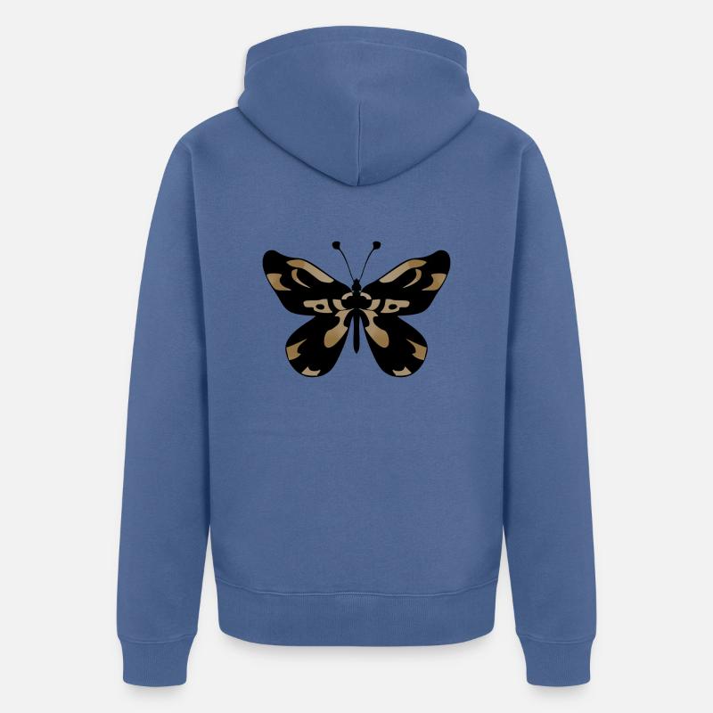Papillon - Veste à capuche bio Premium Unisexe - bleu pigeon