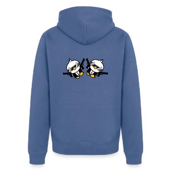 Oiseaux 2 Armes Pistolets Agent Lunettes de soleil Cool - Veste à capuche bio Premium Unisexe - bleu pigeon - Dos - Nico (187cm)