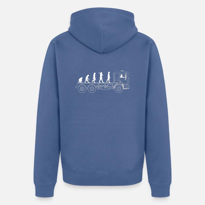 LKW Evolution - Unisex Premium Bio Zip Hoodie - Taubenblau