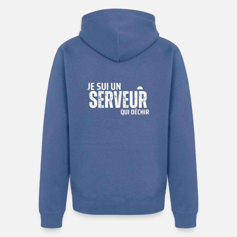 Ich bin ein rockender Kellner - Unisex Premium Bio Zip Hoodie - Taubenblau