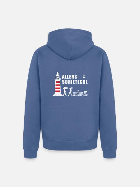 Allens Schietegol | Plattdeutsch | Norddeutsch - Unisex Premium Bio Zip Hoodie - Taubenblau