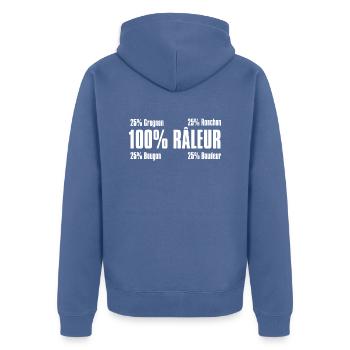 Raleu - Veste à capuche bio Premium Unisexe - bleu pigeon - Dos - Nico (187cm)