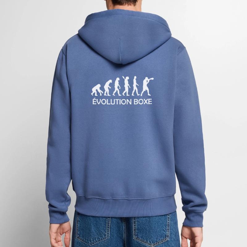 évolution boxe / evolution boxeur Veste à capuche bio Premium Unisexe