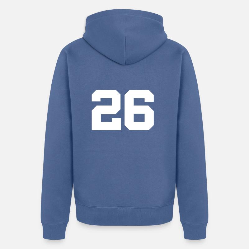 Numéro 26 - Veste à capuche bio Premium Unisexe - bleu pigeon